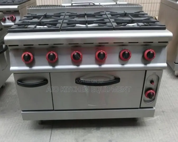 6 Burner Gas Range With Gas Oven Commercial