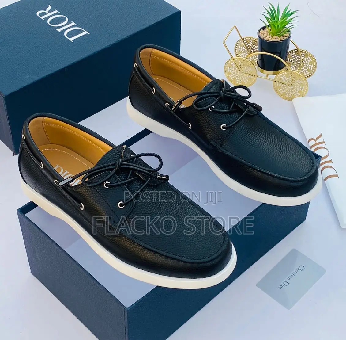 Original Christain Dior Moccasins Leather Shoes