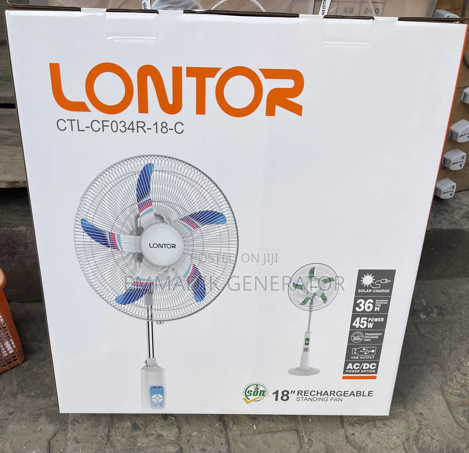 Lontor 18” Rechargeable Fan