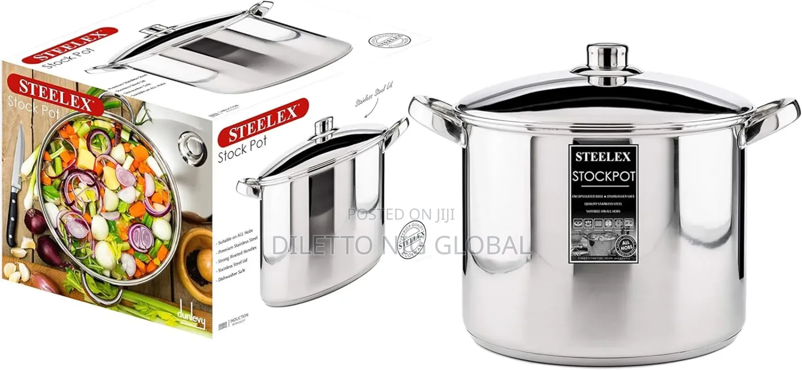 Stainless Steel Induction Stock Pot With Lid--Deep Casserole Cooker