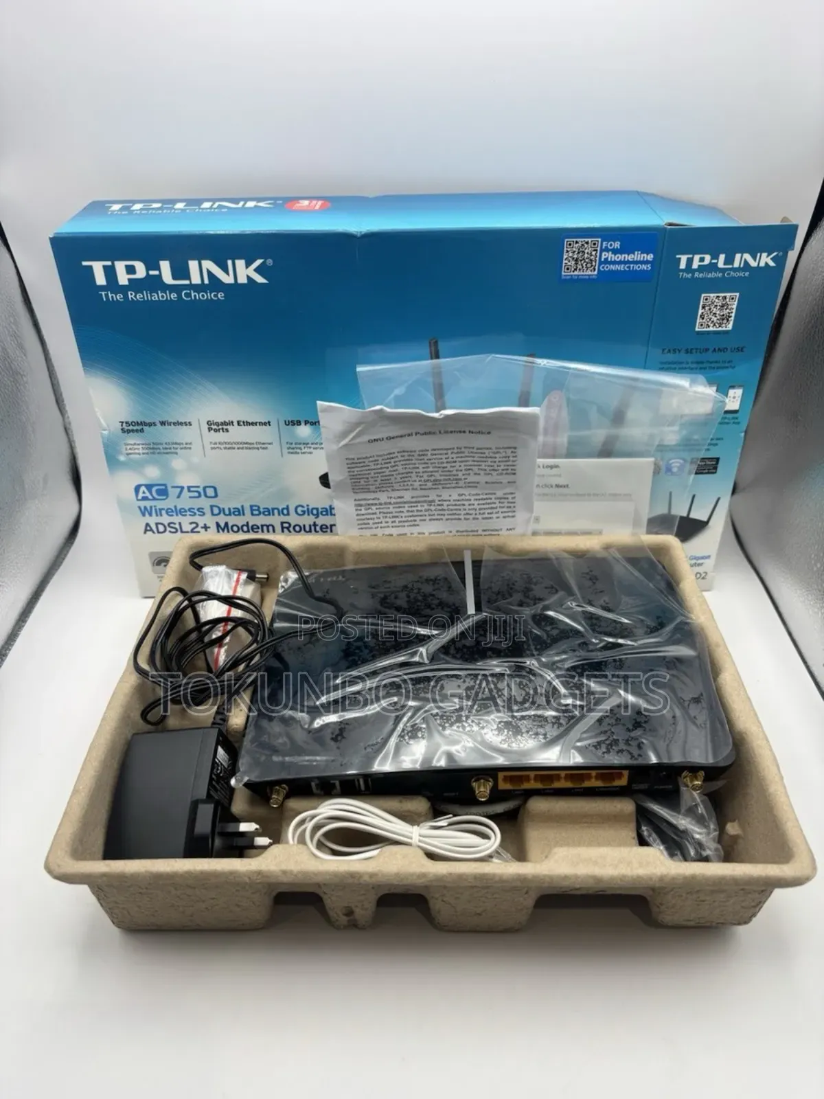 Tp-Link Archer D2 Ac750 Wireless Dual Band Gigabit Adsl2+ Modem Router