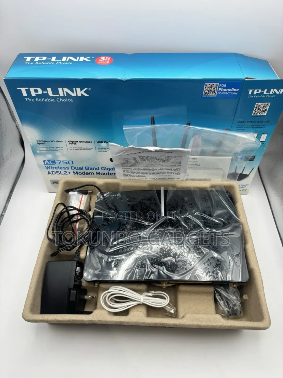 Tp-Link Archer D2 Ac750 Wireless Dual Band Gigabit Adsl2+ Modem Router