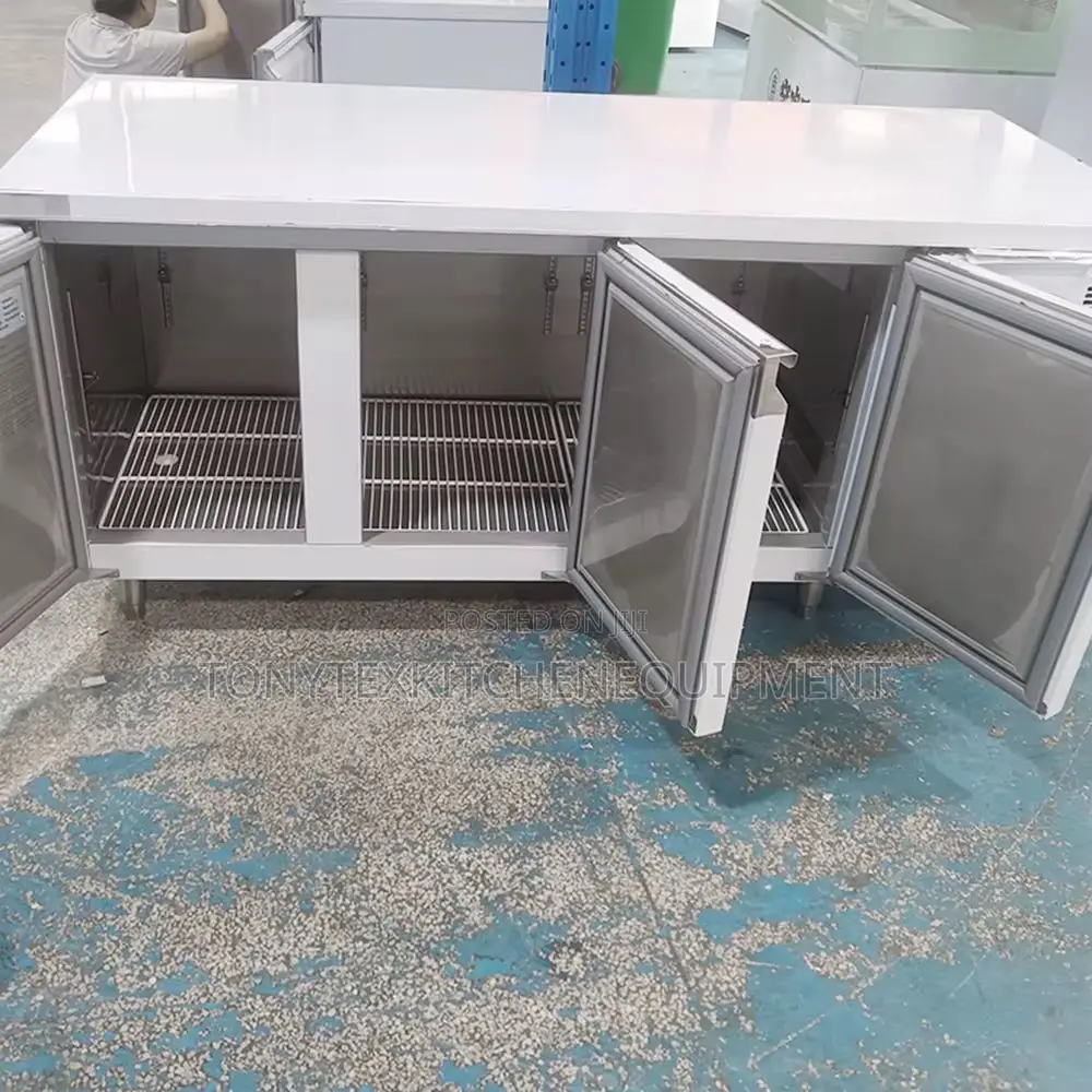 Commercial 3-door Underbar Freezer Stainless Steel