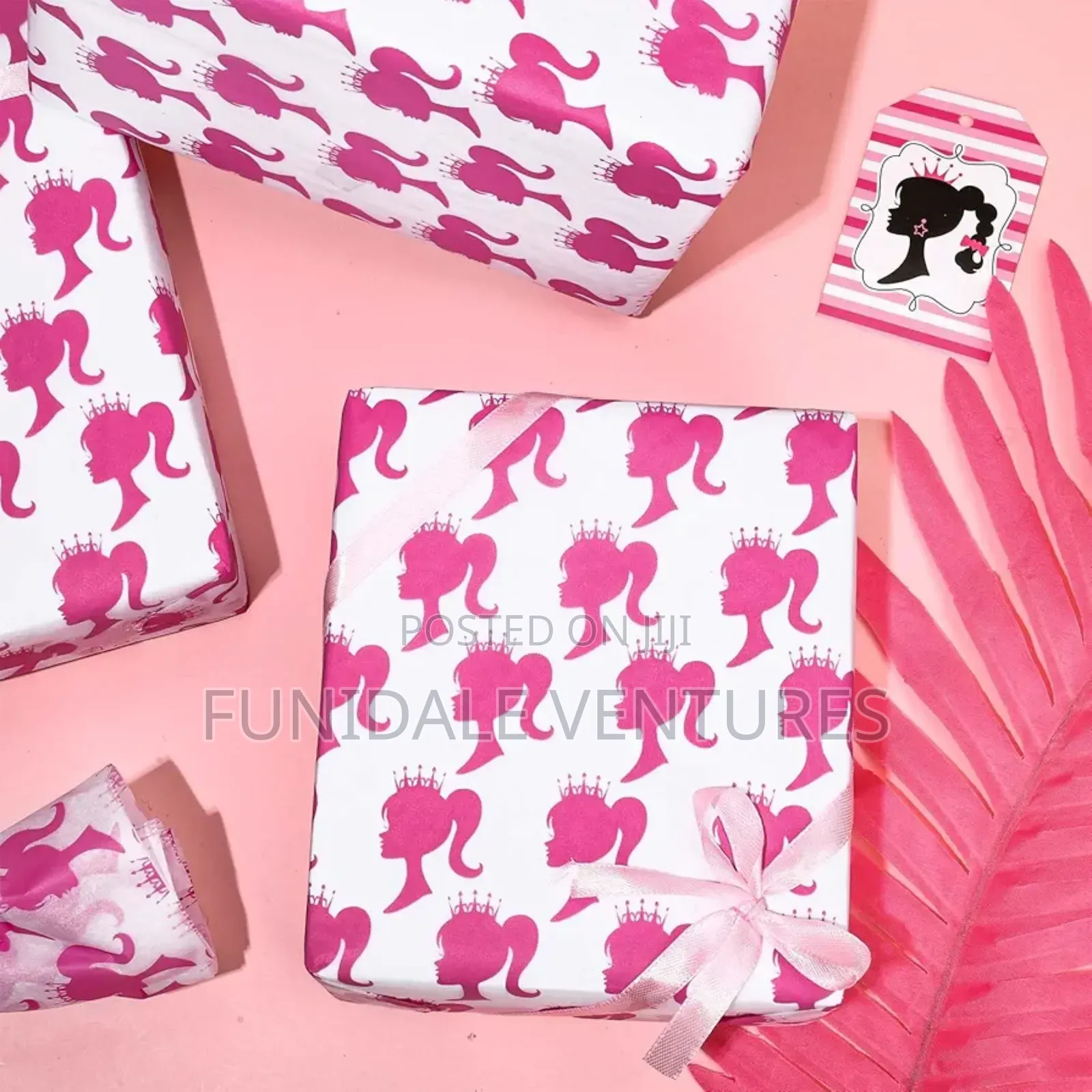 100 Sheets Pink Princess Themed Paper Tissue