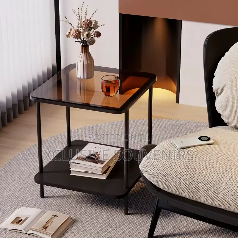 Durable Coffee Table With Tempered Glass Top