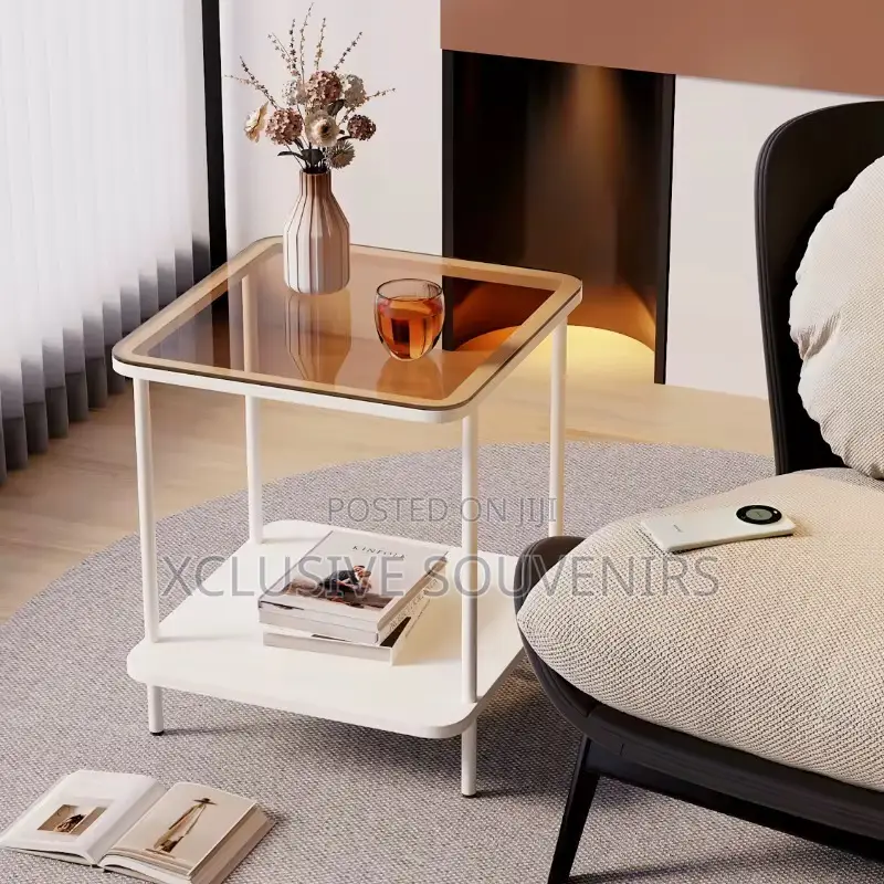Durable Coffee Table With Tempered Glass Top