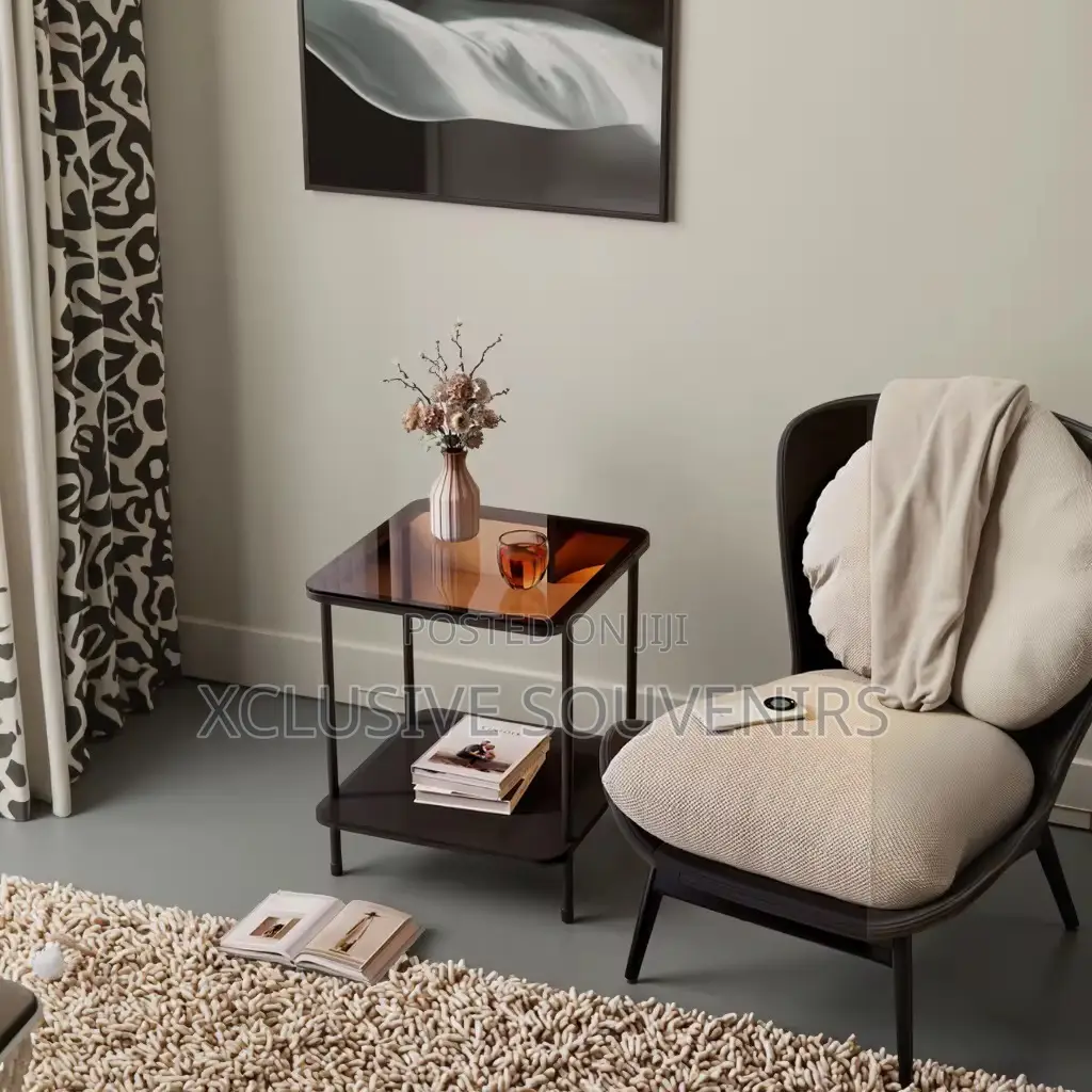 Durable Coffee Table With Tempered Glass Top