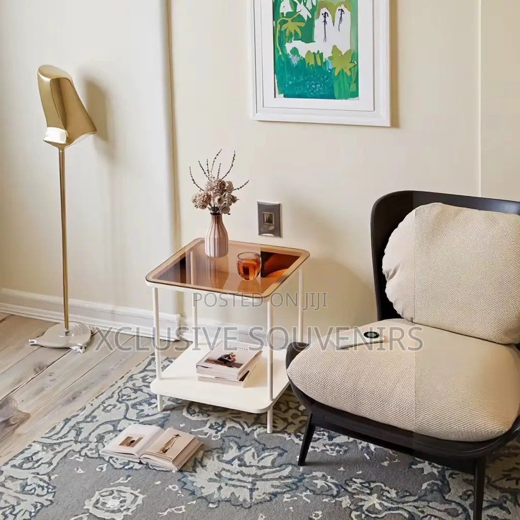 Durable Coffee Table With Tempered Glass Top