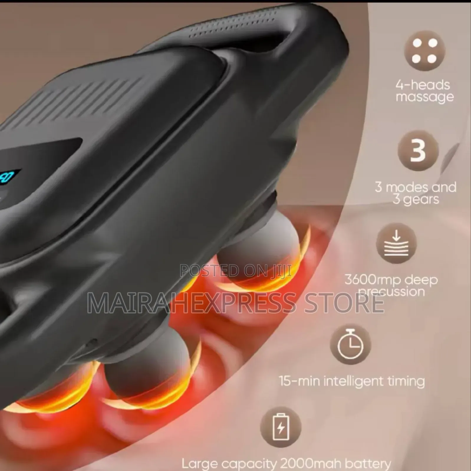 4-head Handheld Percussion Massage Gun T361.
