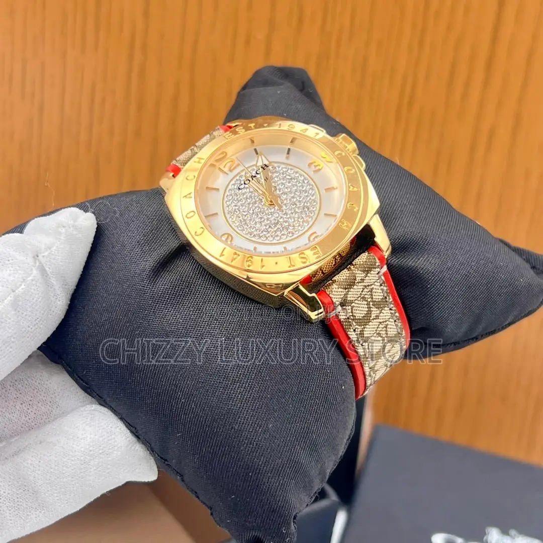 Coach Quality Luxury Ladies Chain Strap Wristwatch