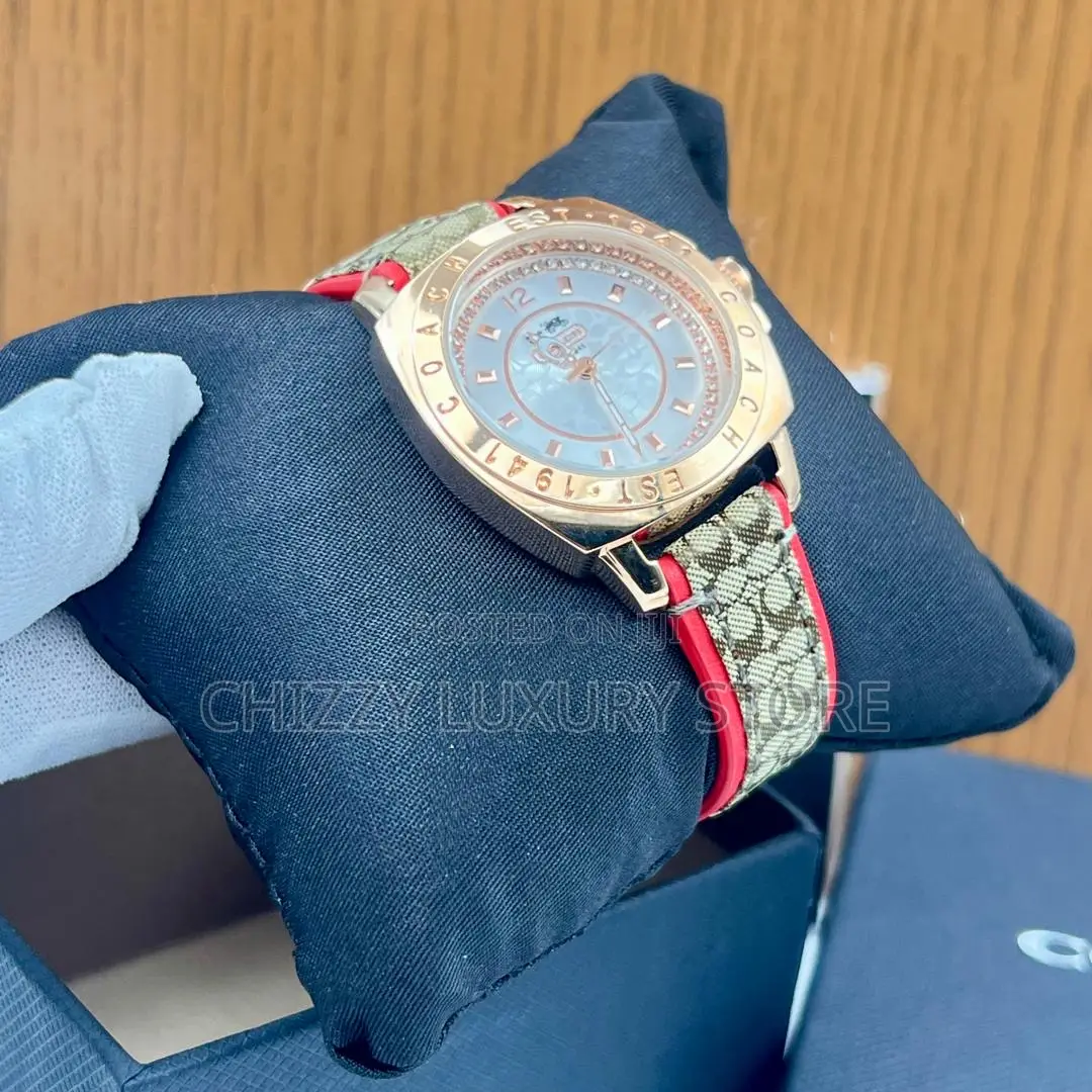 Coach Quality Luxury Ladies Chain Strap Wristwatch