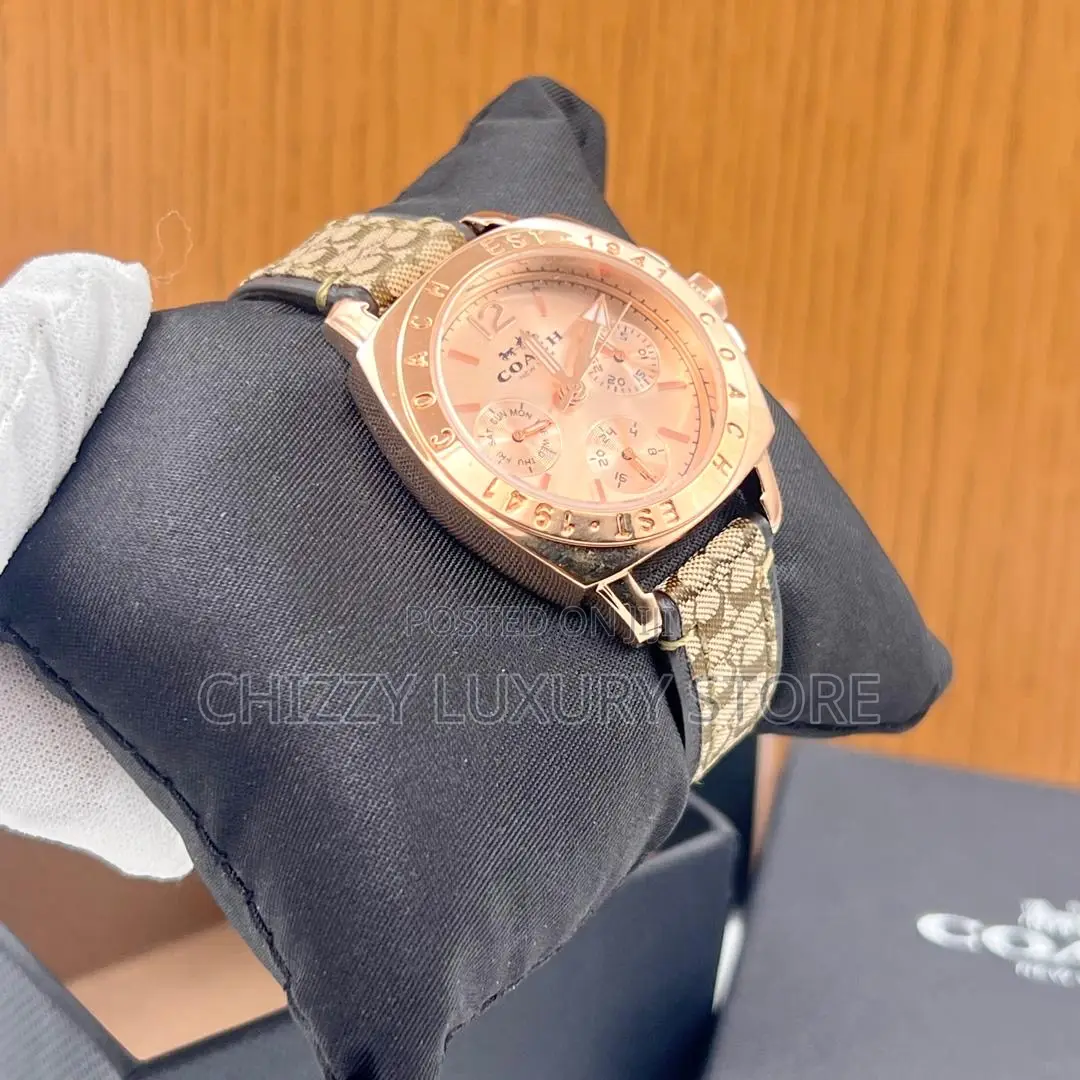Coach Quality Luxury Ladies Chain Strap Wristwatch