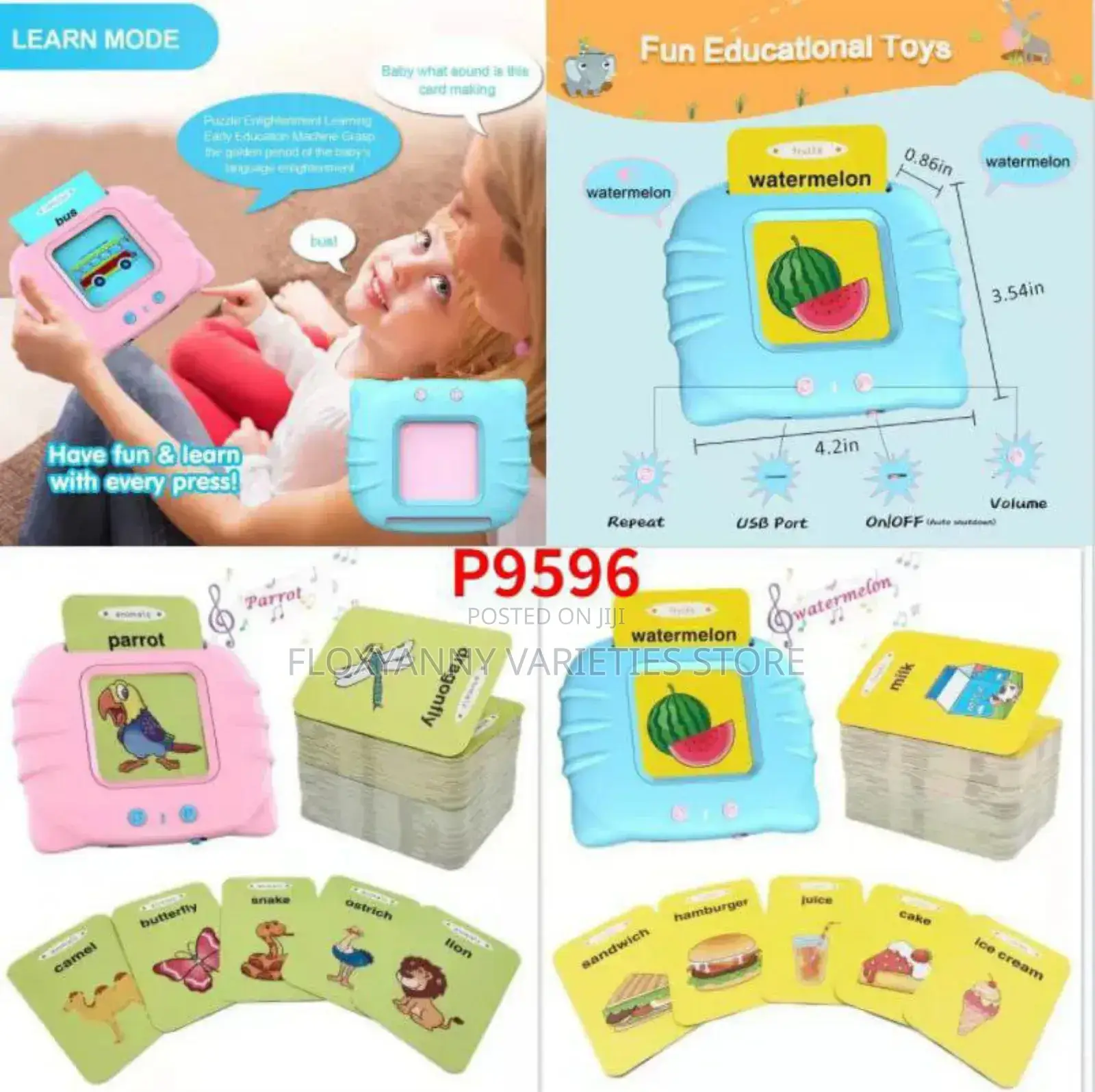 112pc Card 224 Words Kids Learning Educational Device