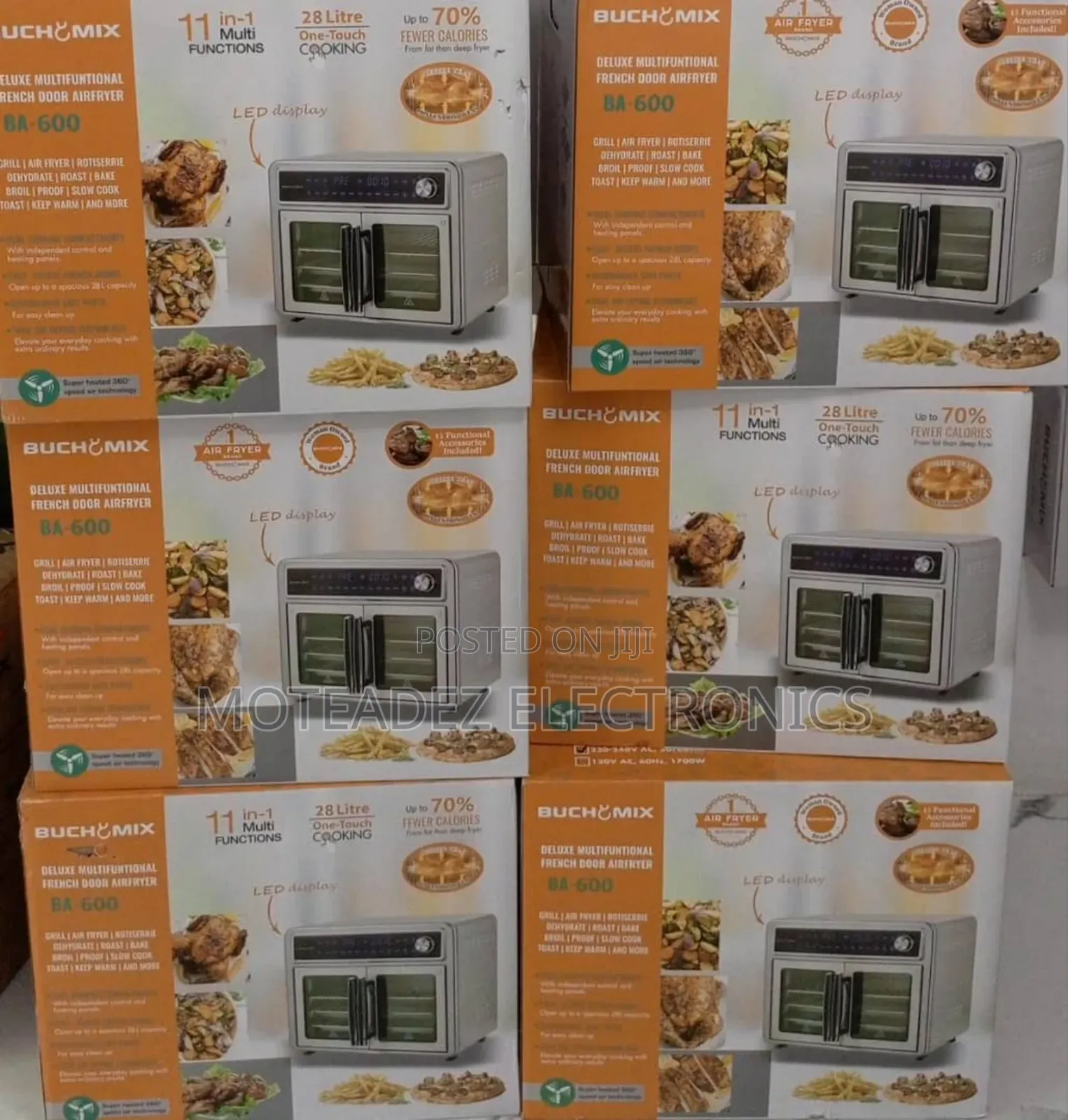 Buchymix 28l (11in1) Double Compartment French Door Air Fryer Oven