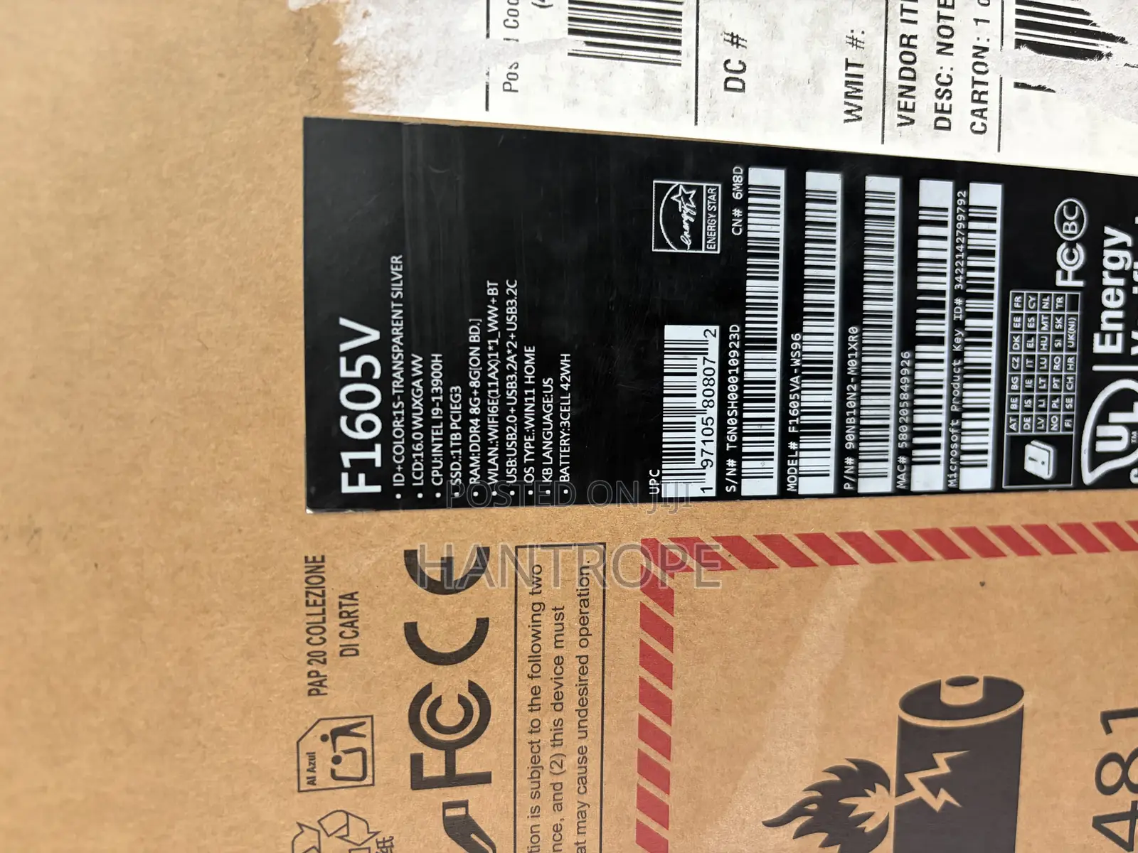 New Laptop Asus Vivobook 16 16GB Intel Core i9 SSD 1T