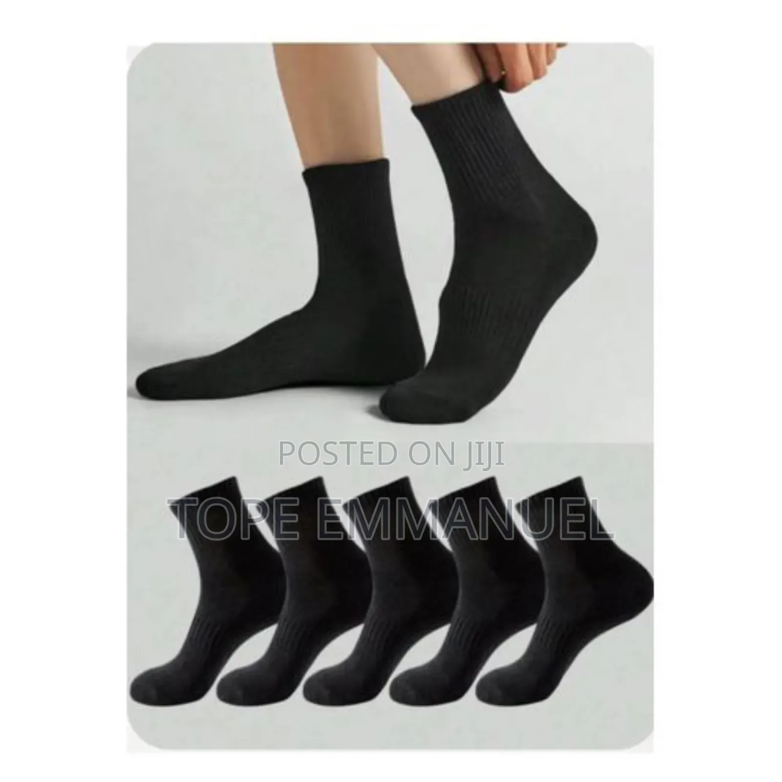 12 Pairs of Mens Black Long Sock