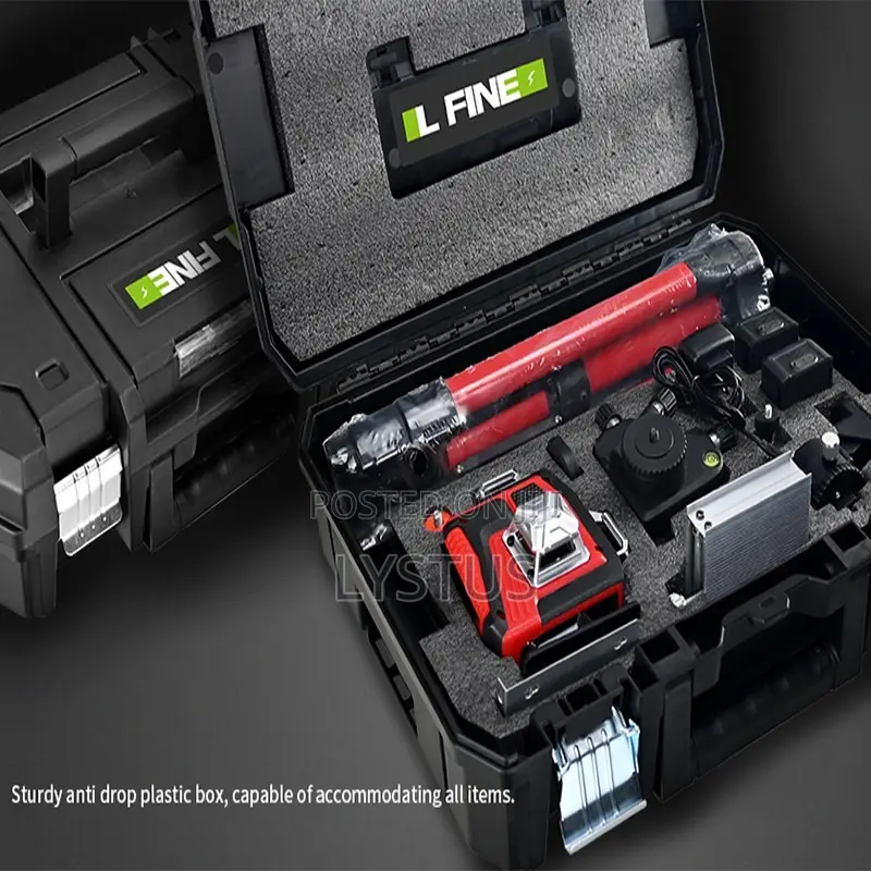Lfine 4d 16-line Green Laser Level Kit With Tripod And Accessories