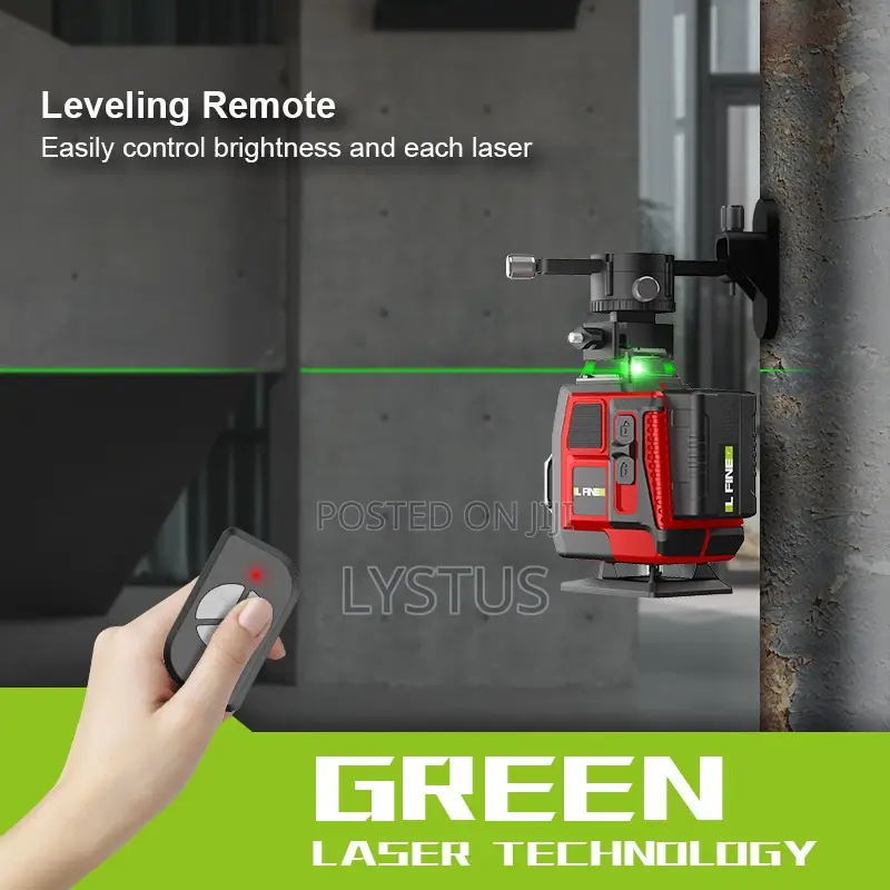 Lfine 4d 16-line Green Laser Level Kit With Tripod And Accessories