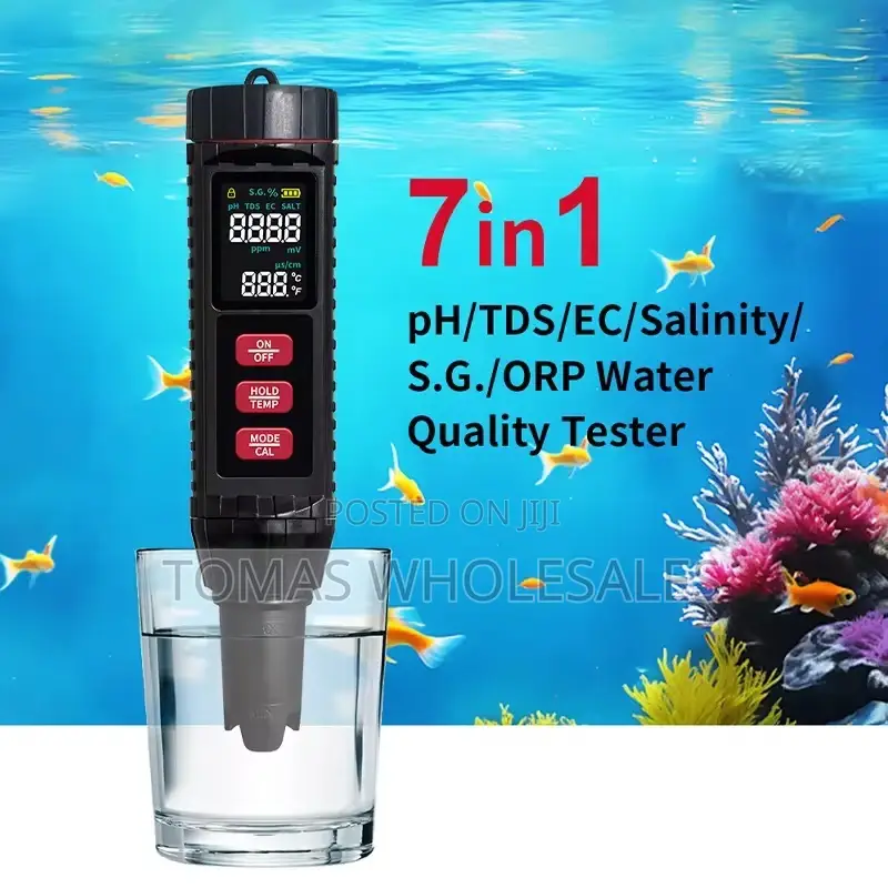 7-in-1 Water Quality Tester: Ph, Tds, Ec, Sal, Sg , Orp, Meter