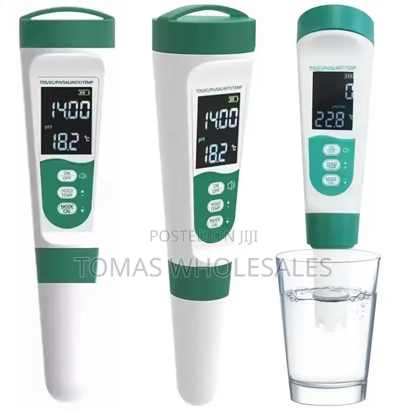 5-in-1 Digital Water Quality Meter: Ph, Ec, Tds, Salt, Temp.Tester