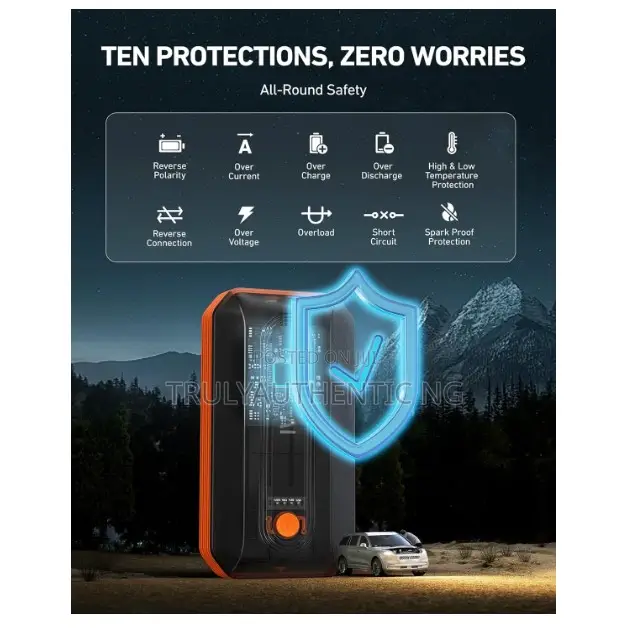 Premium Car Battery Jump Starter - Flash Light - Power Bank -3000a