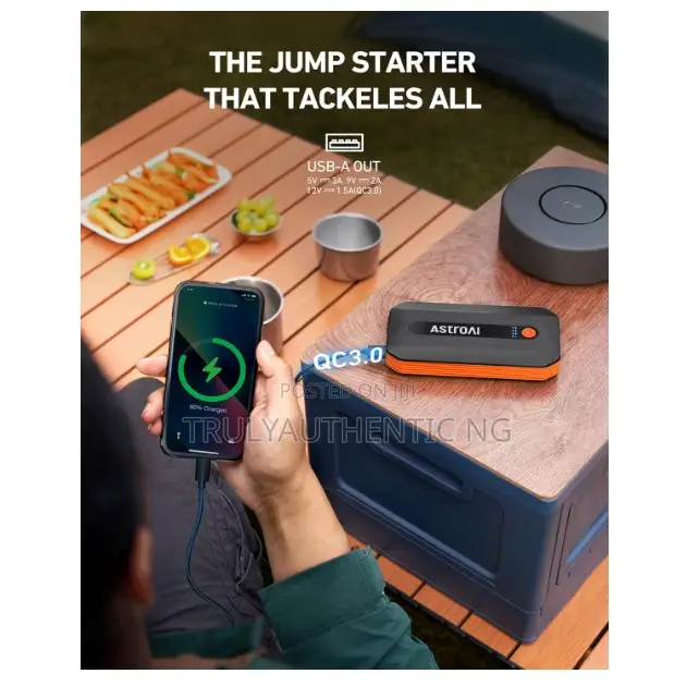 Premium Car Battery Jump Starter - Flash Light - Power Bank -3000a