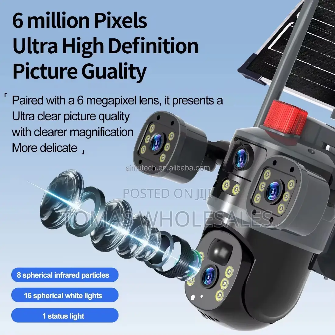 4g/Wifi Solar Triple Lens Security CCTV Camera: 8000mah Battery.