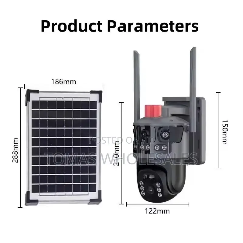 Solar-Powered PTZ Outdoor Security Camera: 360° Tilt,10800mah Battery