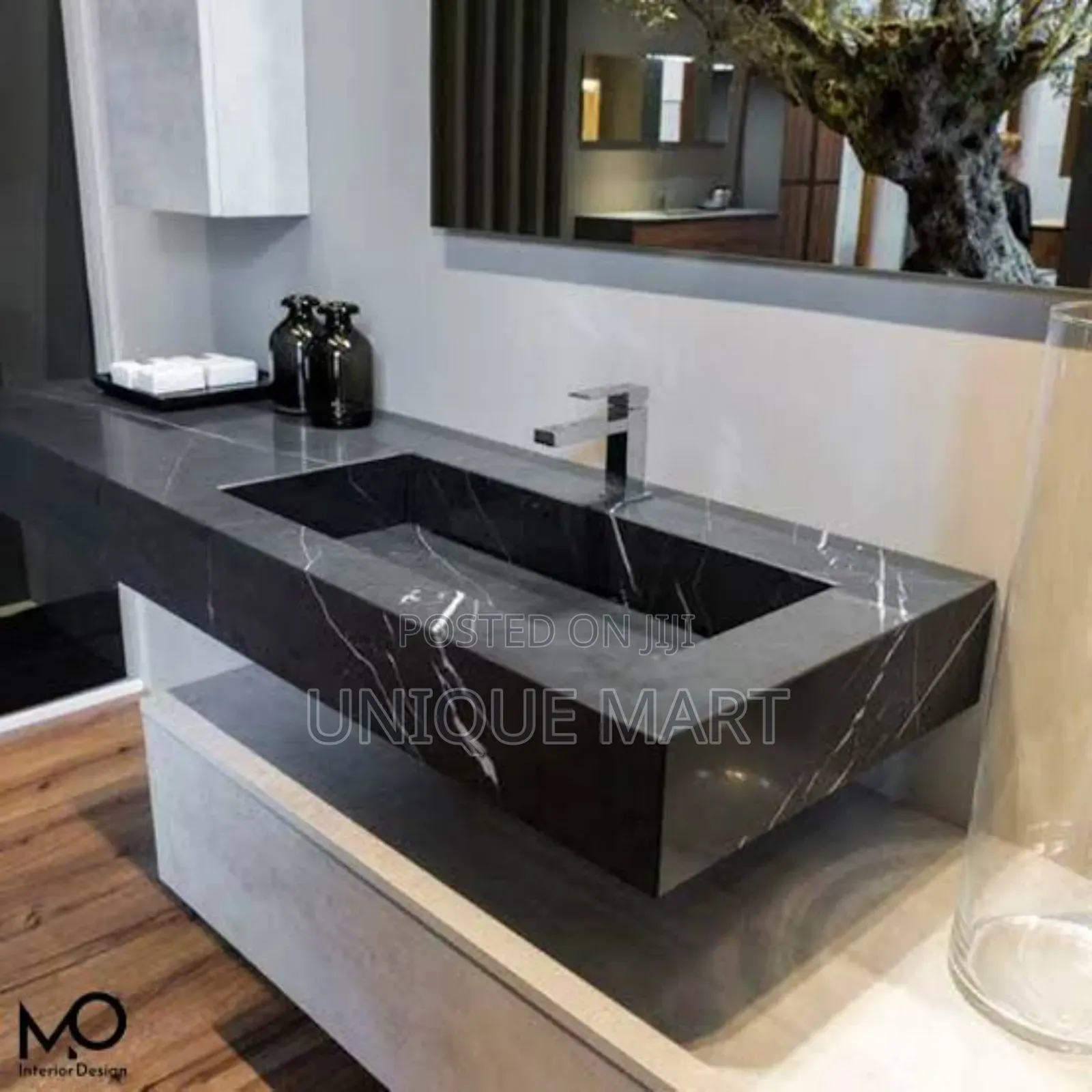 Crated Marble Sink, With Single Bowl and Trail