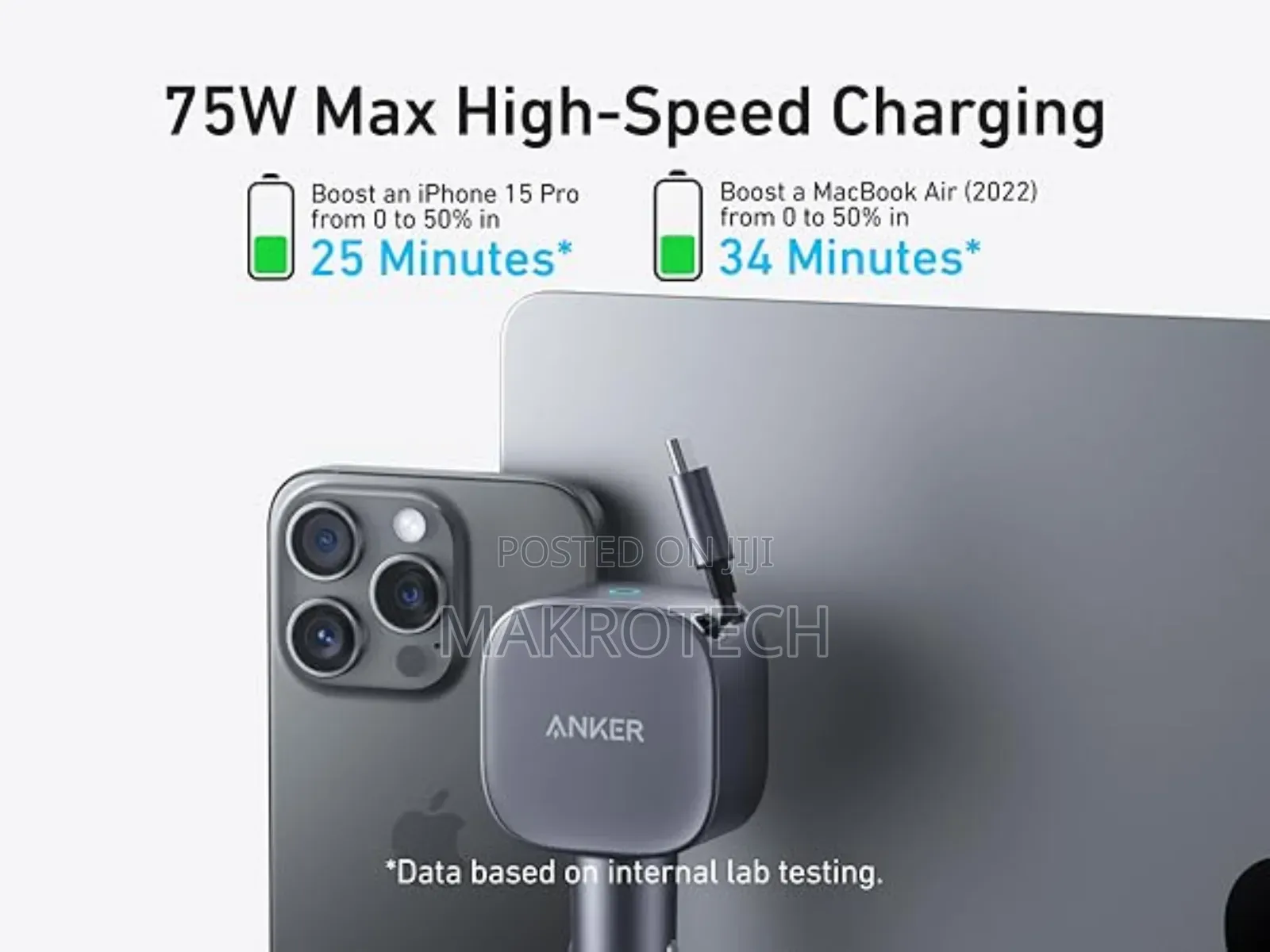 Anker Usb-c Car Charger, 75w Max Ultra-compact Type-c Fast Car Charger
