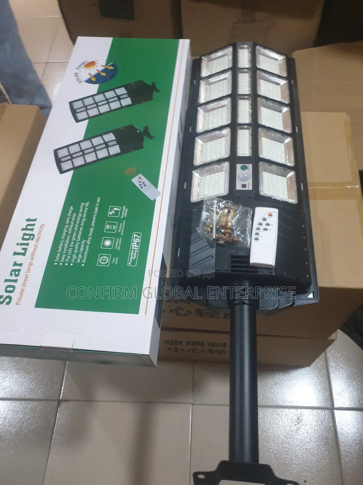 10 Eyes 1500watts All in One Solar Street Light With Pole and Remote