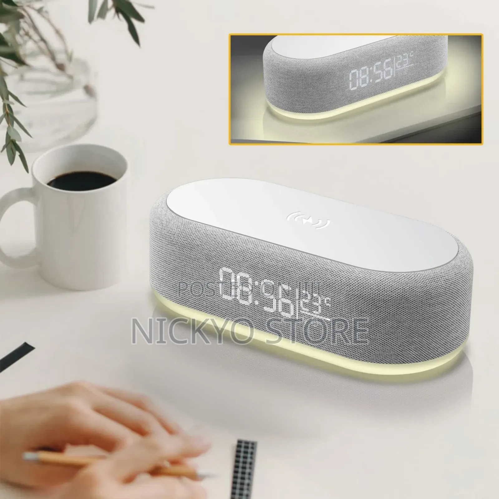 Wireless Charging Bluetooth Speaker Alarm Clock