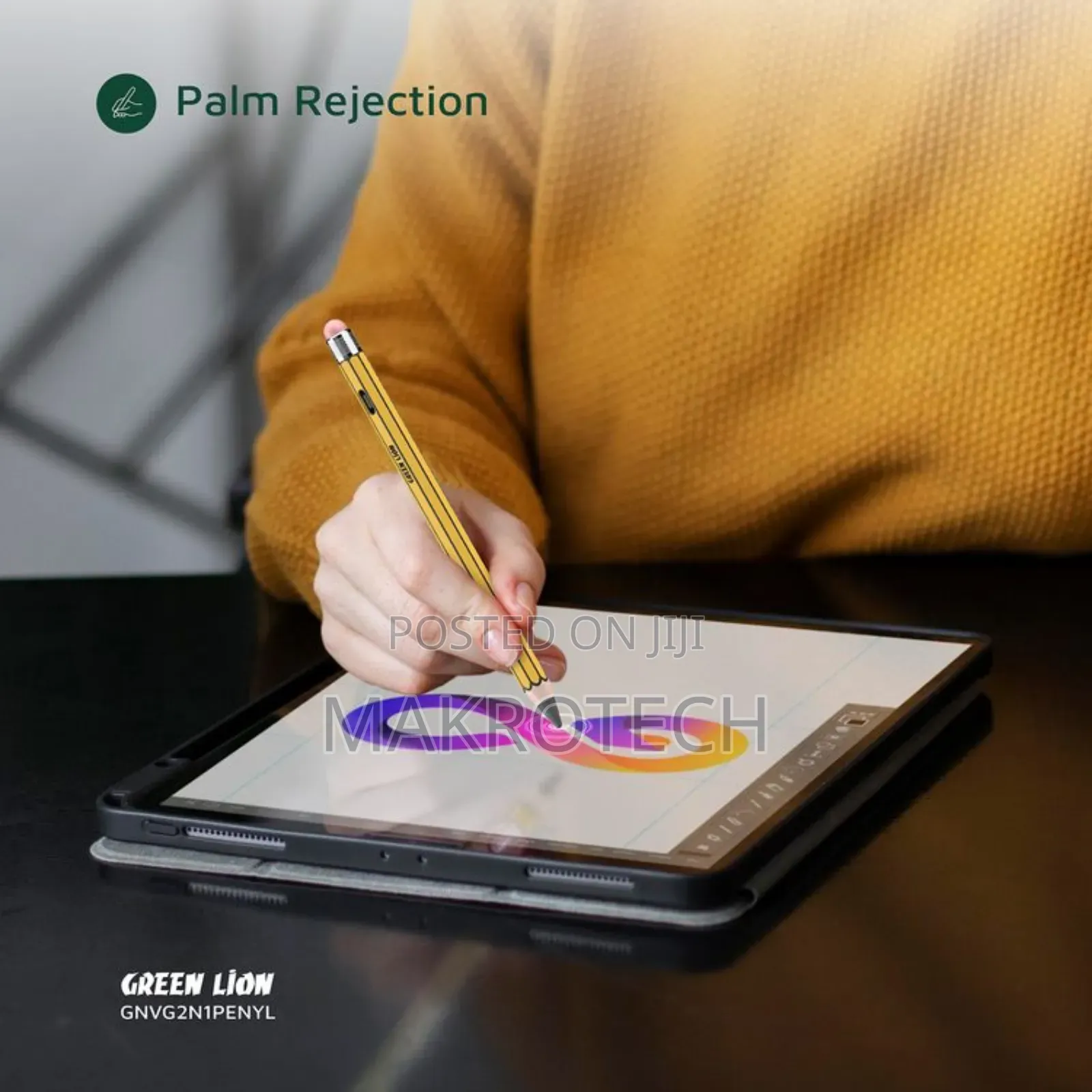 Green Lion Vintage 2 In 1 Stylus Pencil - Yellow