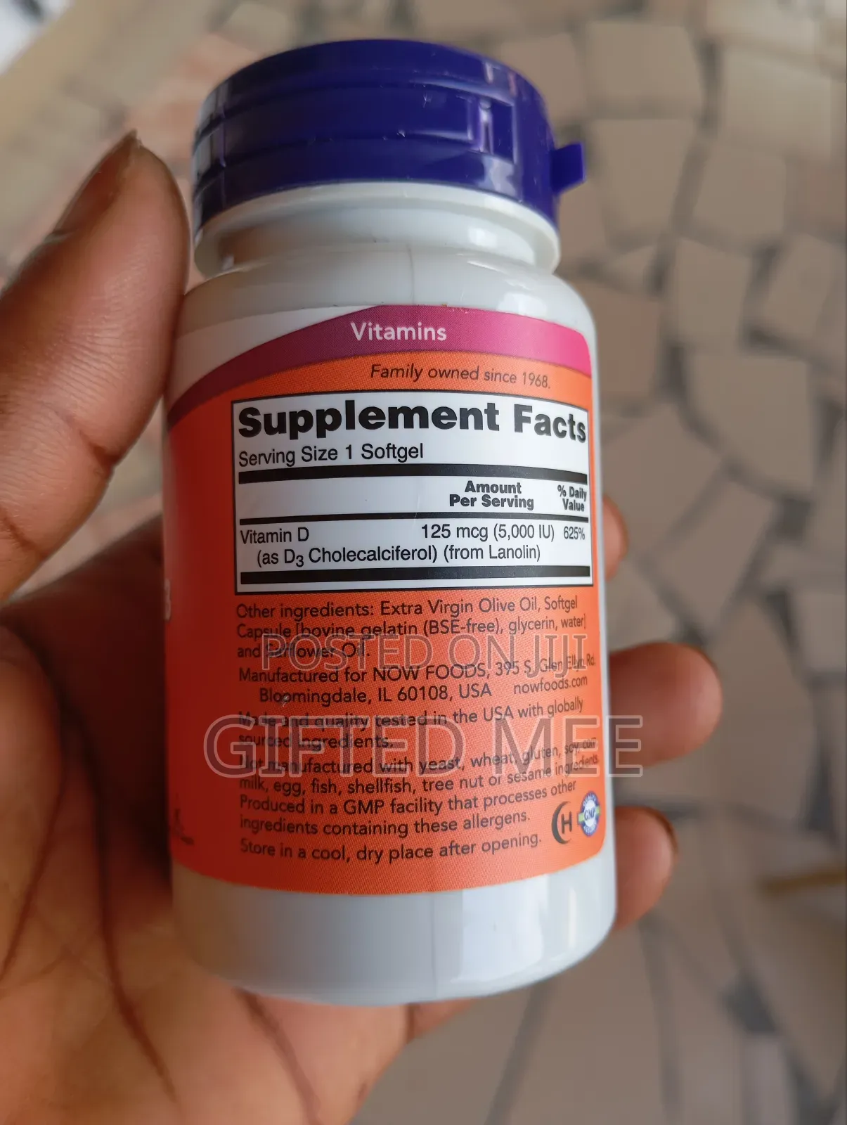 Now Foods Vitamin D3, 5000iu, 120 Softgels.