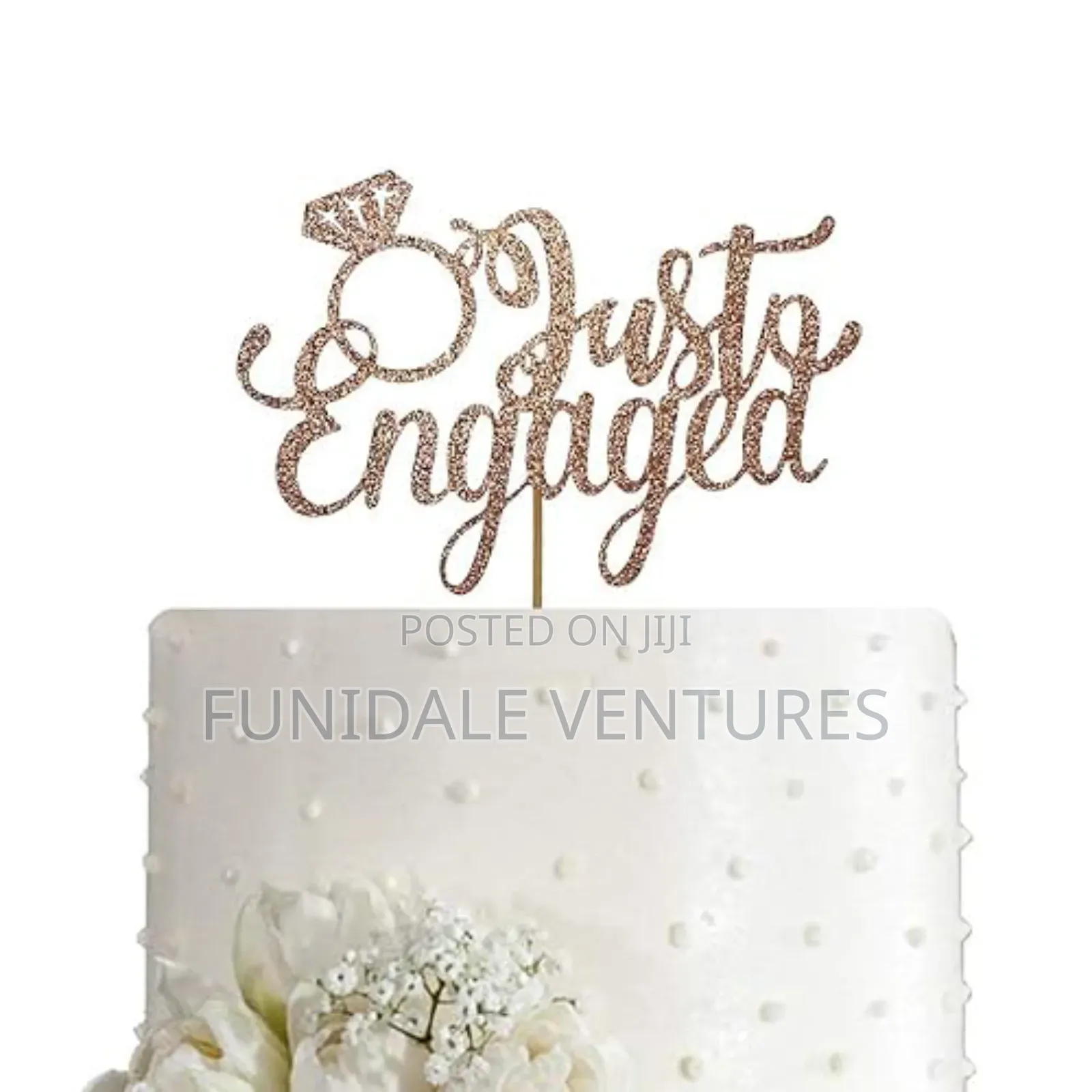 Just Engaged Cake Topper