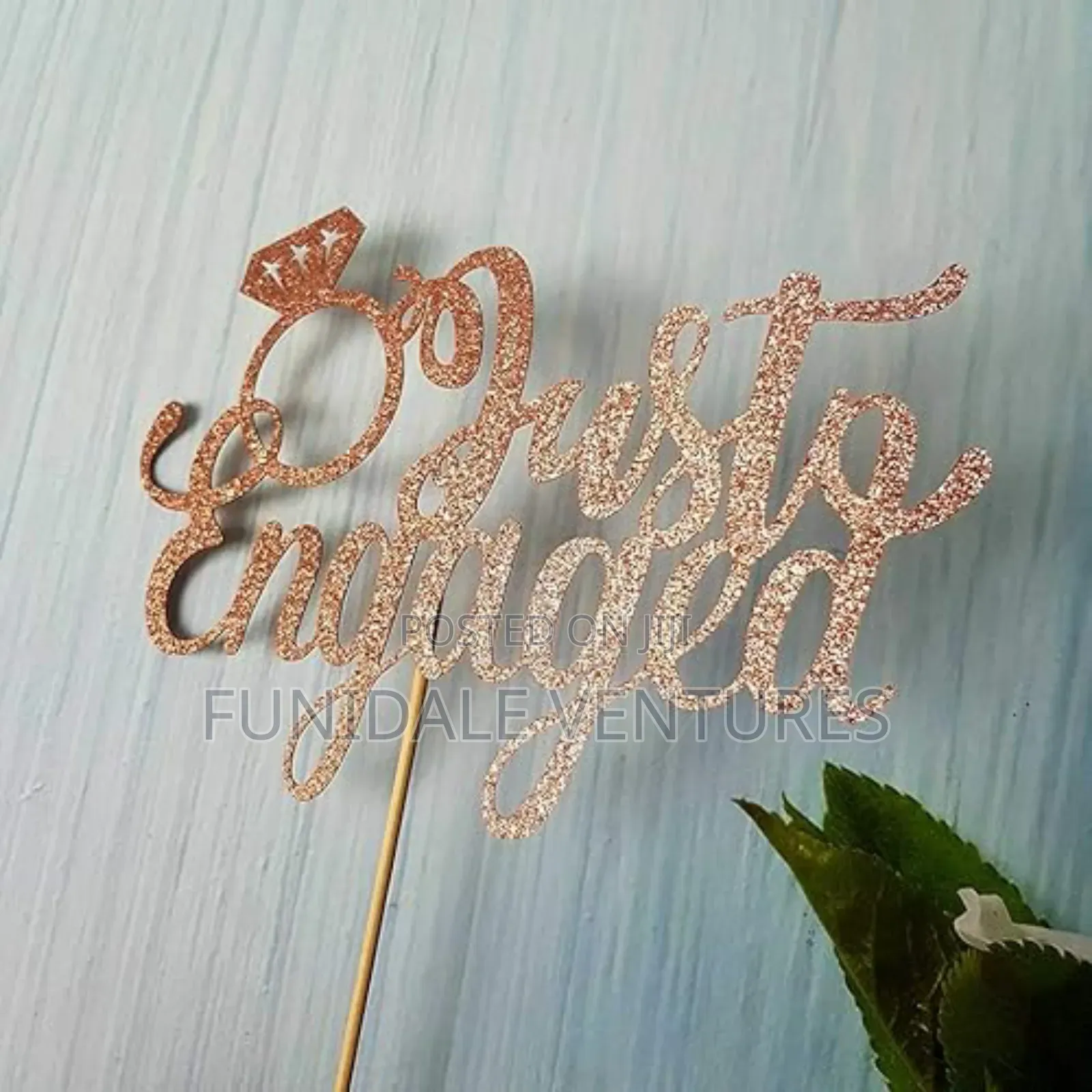 Just Engaged Cake Topper