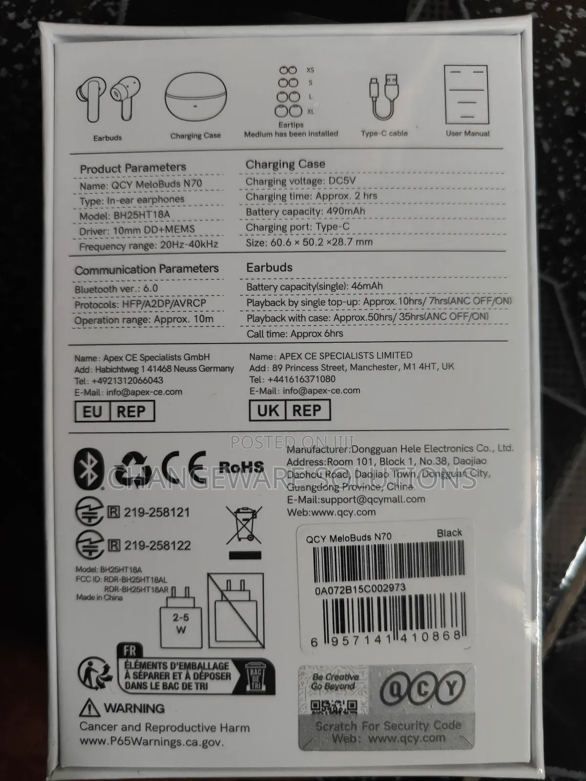 Qcy Melobuds N70 Earbuds