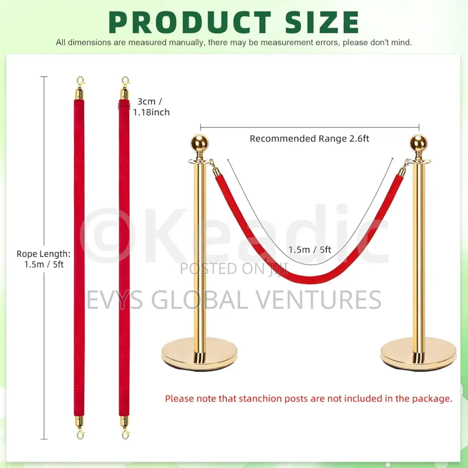 Golden Velvet Rope Line Dividers For Occasions