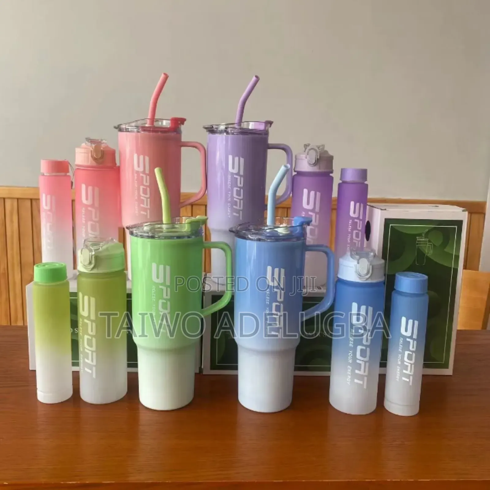 3 in 1 40oz Cute Tumble Cup Water Bottle With Straw