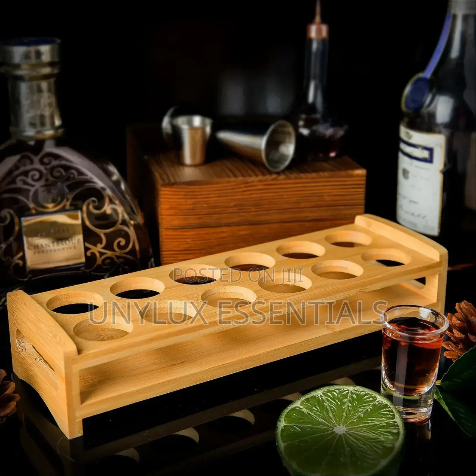 12 Hole Tequila Rack With Glass Cups