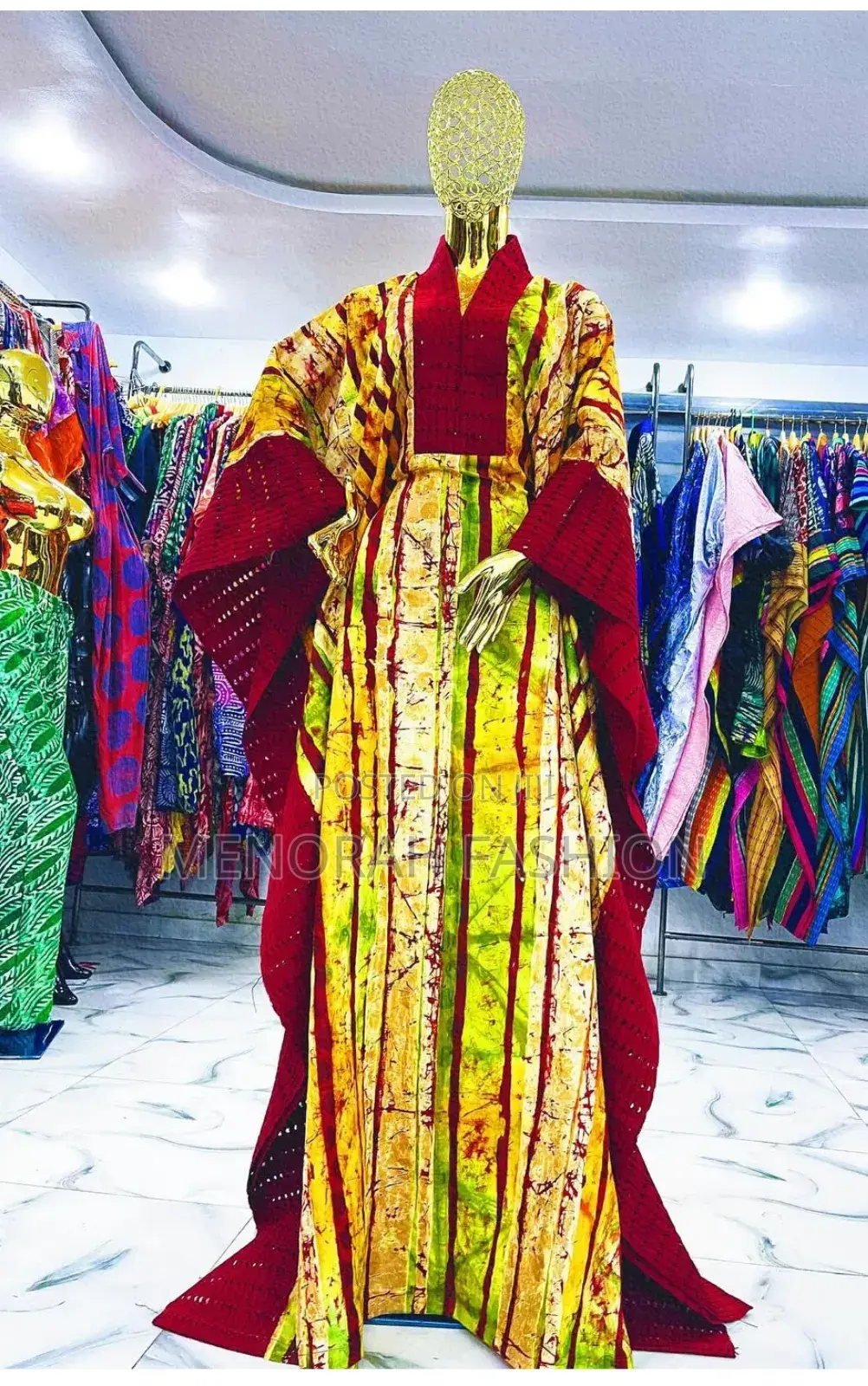 Exclusive Luxurious Adire Batik Bubu Dress With Jahu Asooke