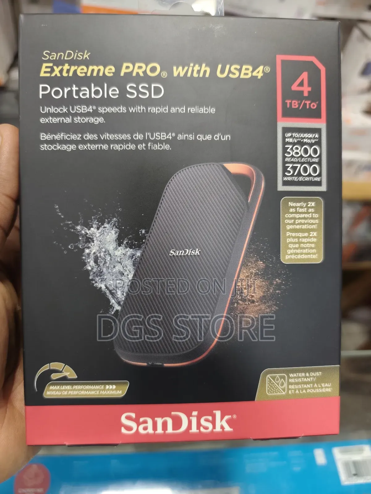 Sandisk Extreme Pro With USB 4 Portable SSD 4tb 3800mbs