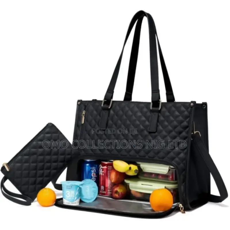 Quality Leather Tote Bag With Insulated Lunch Space and Matching Purse