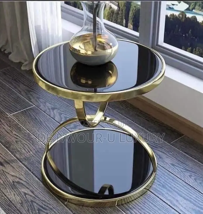 Glass Top Up and Down Side Stool