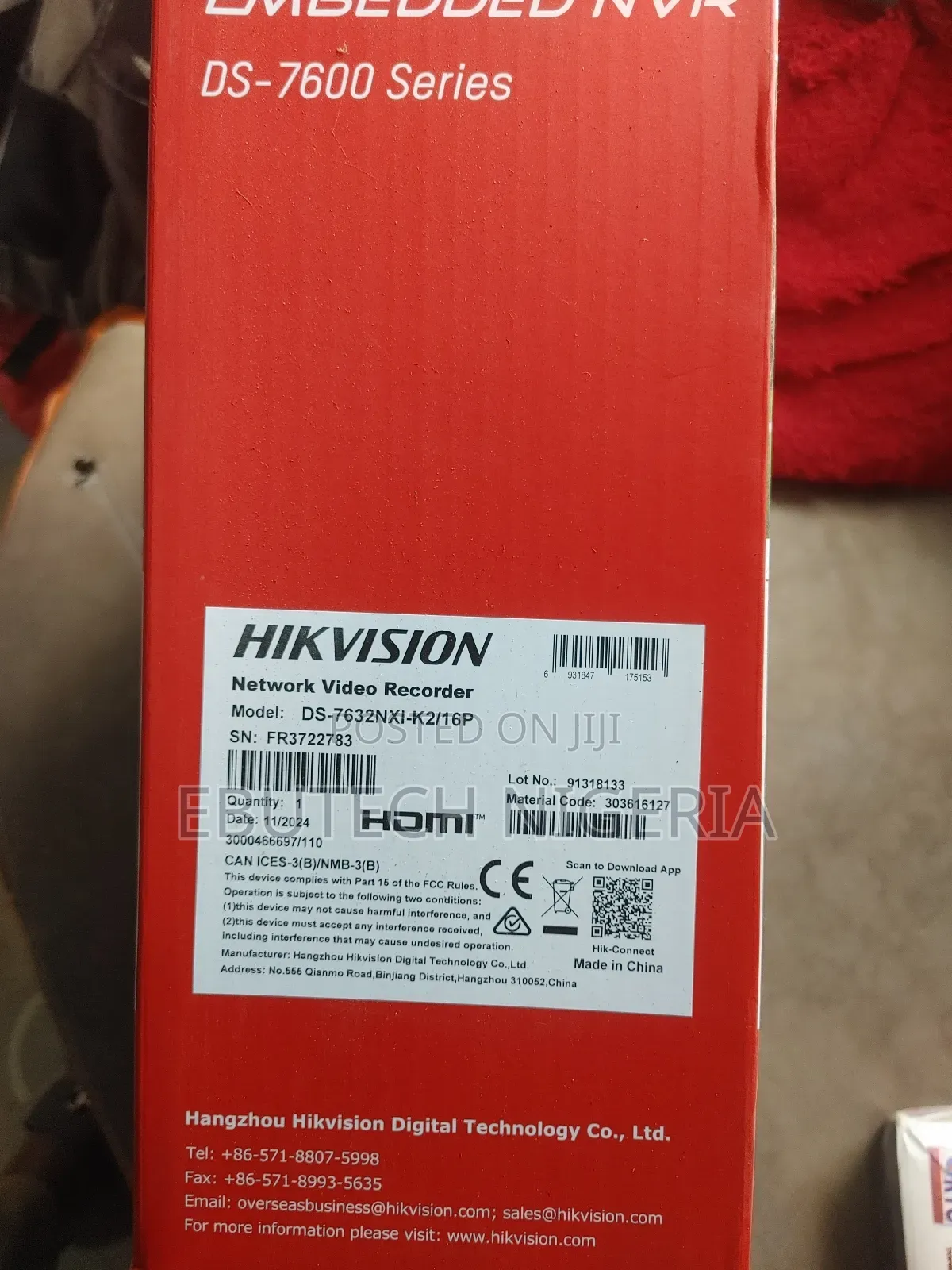 Hikvision Ds-7632nxi-/16p | 32-Ch Poe1u K Series Acusense NVR