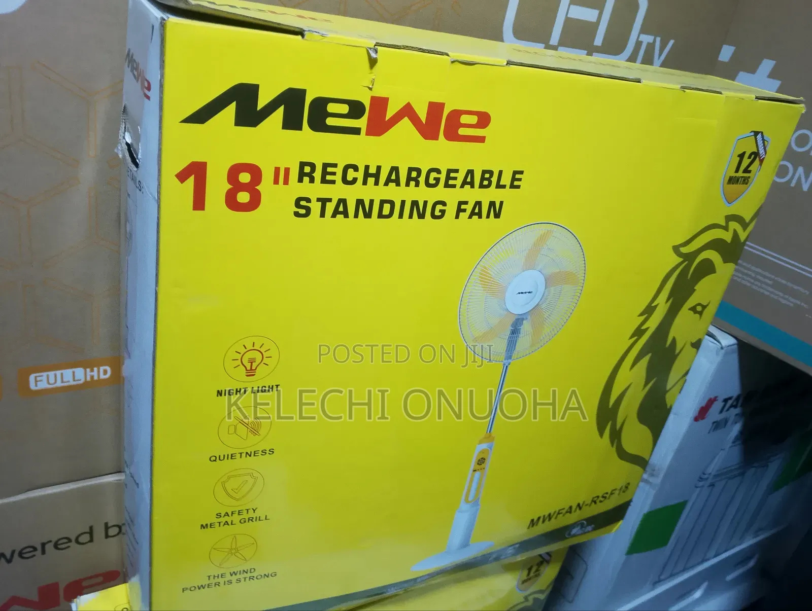 Mewe Rechargeable Fan 18inch Inch