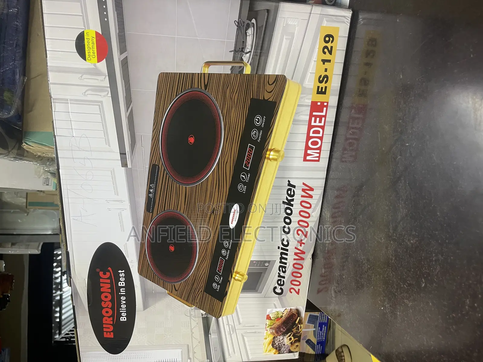 Eurosonic Ceramic 2000w +2000w Double Electric Cooker