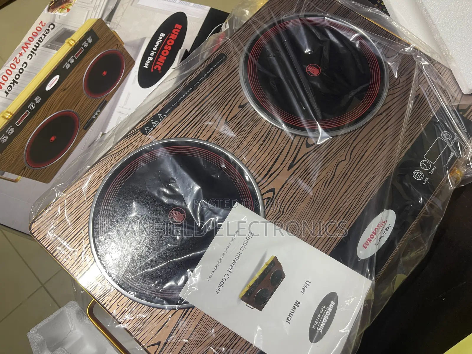 Eurosonic Ceramic 2000w +2000w Double Electric Cooker