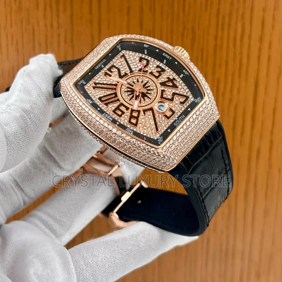 Franck Muller Quality Men Genuine Leather Wristwatch