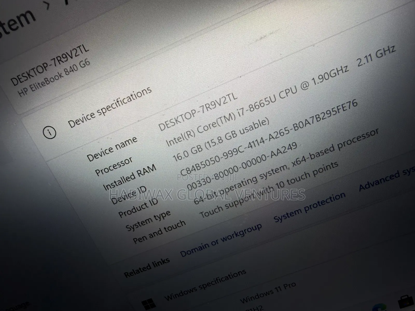 Laptop HP EliteBook 840 G6 16GB Intel Core i7 SSD 512GB